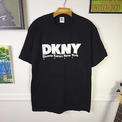 Vintage 90's DKNY Donna Karan NY T Shirt Men's Sz XL Single Stitched RARE • $49.99