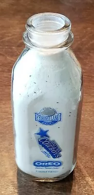 DALLAS COWBOYS OREO PROMISED LAND DAIRY 1 QUART Clear GLASS MILK BOTTLE TEXAS  • $33