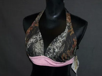 Wilderness Dreams Camouflage Lingerie Mossy Oak MO Padded Pink Trim Halter Top M • $9.99