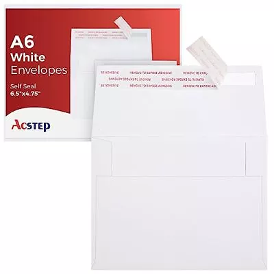 100Pack A6 Envelopes 6-1/2X4-3/4 Inch Self Seal White 4 X 6 Small Paper Envel • $13.66