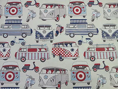 Lifestyle Prints 100% Cotton Beach Hut - Campervan Crafts Quilting  Fabric • £7.25