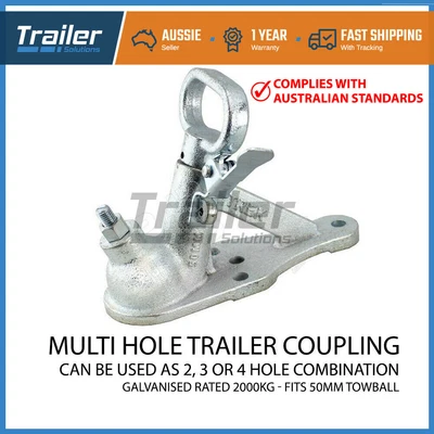 $34.77 • Buy Trailer Hitch Quick Release Multi Coupling 2/3 Hole Gal 50mm 2000kg Adr Appro