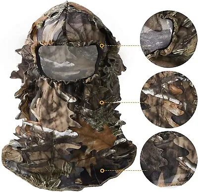 3D Ghillie Face Mask Leafy Ghillie Camo Full Cover Headwear Hunting Accessories • $10.99