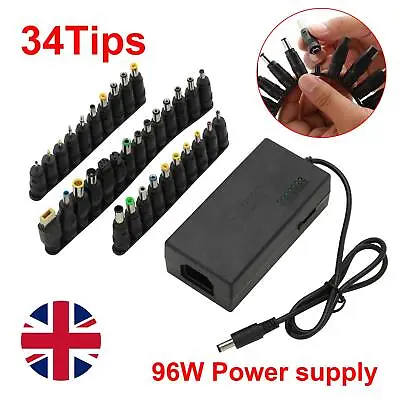 £17.89 • Buy 34Tips Universal 96W Power Supply Adapter Charger For PC Laptop Notebook UK