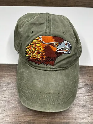 Vintage Maturango Museum Hawk Eagle Head Logo Hat Cap Green Strap Back • $12.38