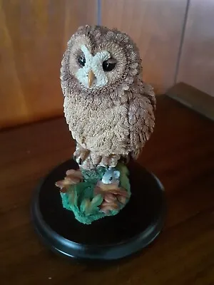 Beautifully Hand Crafted Country Artists Tawny Owl With Mouse Ornament Sculpture • £15