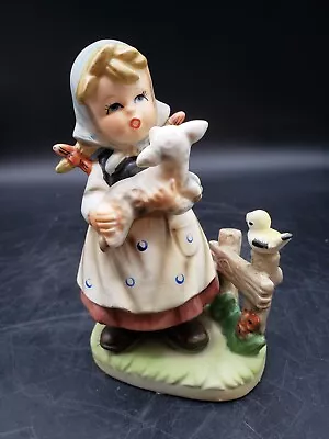 Royal Crown Germany Figurine Girl Holding Sheep • $14.75