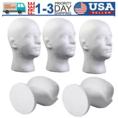 1×13'MALE STYROFOAM-FOAM MANNEQUIN MANIKIN Head Wig Hat Glasses Display Stand US • $11.99