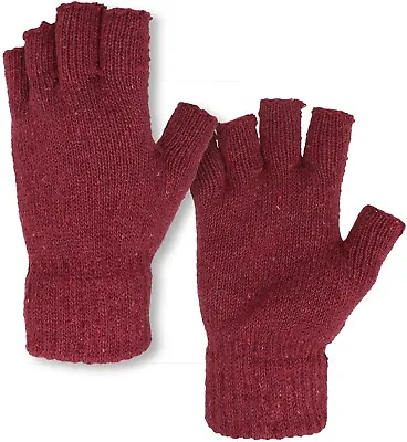 Unisex  Liner Gloves Basic Fingerless Knit Winter Gloves • $9.79