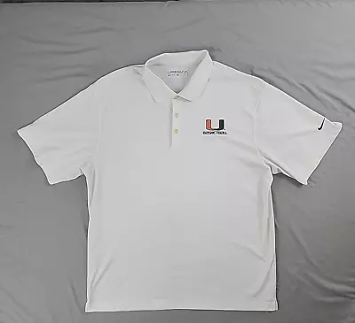 Nike Dri-Fit University Of Miami Hurricanes Basketball Polo Shirt Mens Size XL • $18.99