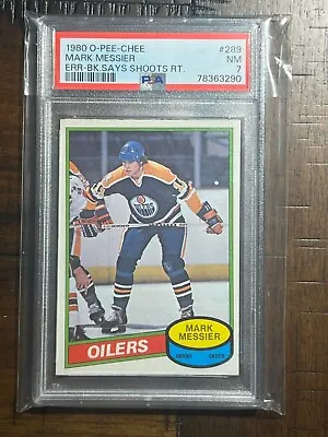 1980-81 O-pee-chee #289 Mark Messier Rc Hof Edmonton Oilers Rookie Card Psa 7 • $255
