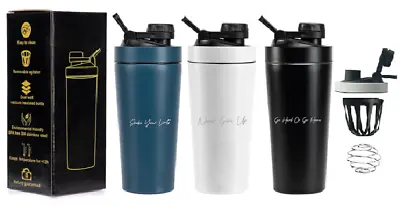 Protein Shaker Bottle Stainless Steel 24oz - Removable Mixer • $26
