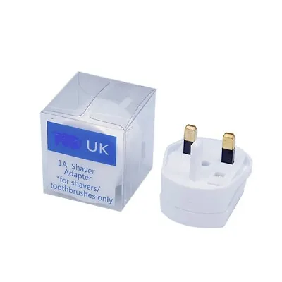 2 Pin To 3 Pin Plug Shaver Adapter 1Amp Fused For Electric ShaversTooth Brushes • £6.45