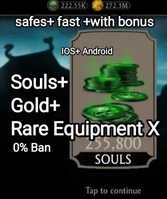 ❤️ ℳortal Kombat MK Mobile!! 100 000 Souls!! Android +Ios+100M GOLD❤️ • $36.99