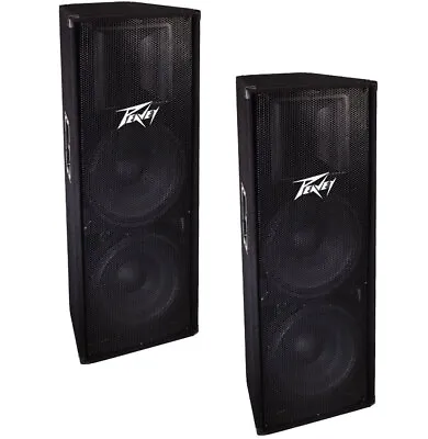 Peavey (2) Pv215 Pro Audio DJ Dual 15  Floor Passive 1400W Pa Speaker Pair New • $999.98