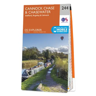 Ordnance Survey Explorer 244 CANNOCK CHASE & CHASEWATER Map Scale 1:25 000 • £9.99