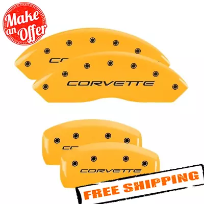 MGP 13007SCV5YL Gloss Yellow Caliper Covers For 97-04 Chevy Corvette • $299