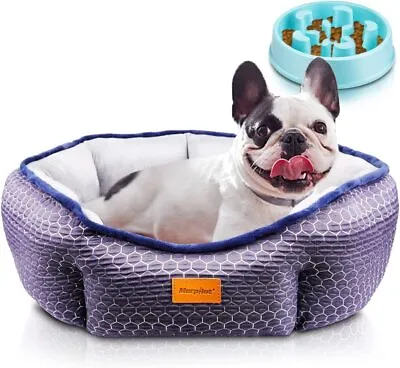 £9.99 • Buy Comfortable Puppy Dog Bed W/Round Detachable Soft Cushion Pet Bed Two Sides Use