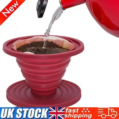 Collapsible Silicone Coffee Dripper Filter Foldable Cone Drip Cup Coffee Maker • £6.69