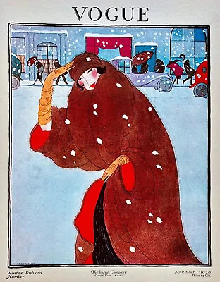 Vogue Cover Art Winter Fashions (1920) Art Deco - 17  X 22  Fine Art Print • $79.99