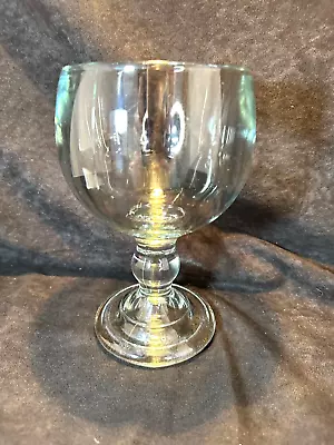 Large Heavy Clear Glass Schooner Goblet • $15.99