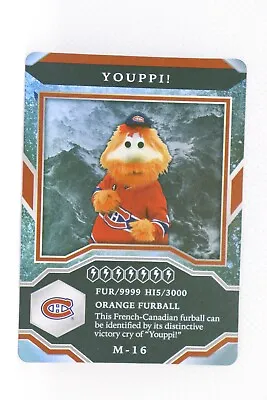 2021-22 Upper Deck Mvp Mascots Youppi Montreal Canadiens M-16 • $1.34