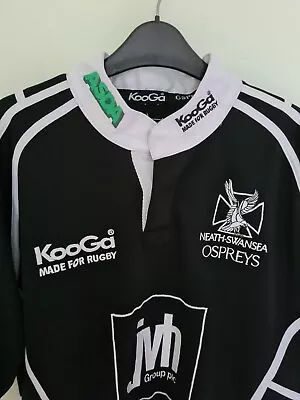 2004/05 Neath-Swansea Ospreys Rugby Union Top Shirt KooGa Classic Black Size M • £25.70