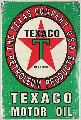  Garage Shop Metal Art Decor Texaco Motor Oil Tin Metal Sign • $18.88