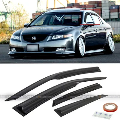 For 04-08 Acura TL JDM Mugen Style 3D Wavy Black Tinted Window Visor Vent • $29.99