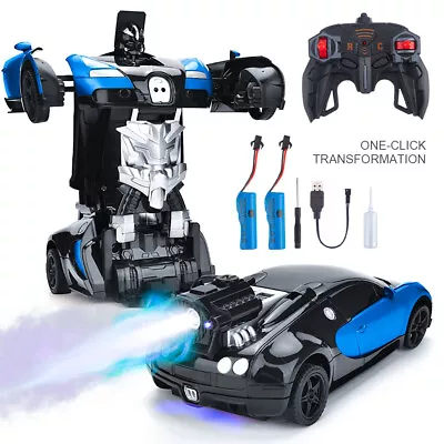 1:18 Transformer RC Robot Car Remote Control For Kids Boys Toys 360° Rotation • £9.90