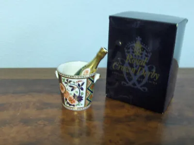 Royal Crown Derby - Imari Miniature Champagne Bottle & Ice Bucket Ornaments • $124.95