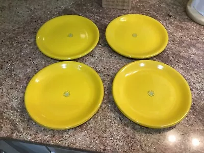 Mamma Ro Pottery Italy Cameo Marigold Yellow Set Of 4 Dessert Plates 8.25  • $24