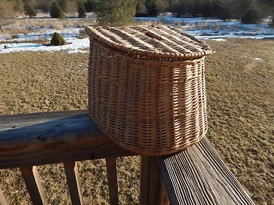 Vintage Trout Fly Fishing Creel Wicker Basket 10  X 12  • $29.99
