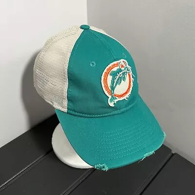 New Era NFL Miami Dolphins Football Heritage Series Teal White Mesh Hat OSFM • $35