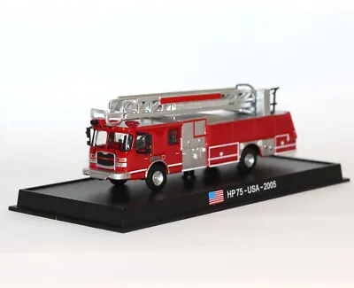 FIRE TRUCK 1:87 HP 75 E-ONE USA 2005 FIREMAN CAR Alloy Fire Engine Model Hot • $28.99