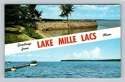 $7.99 • Buy Lake Mille Lacs MN, Banner Greetings, Walleyed Pike, Minnesota Vintage Postcard