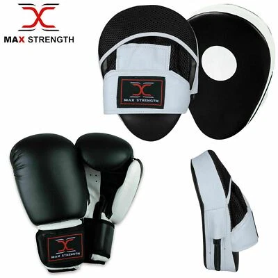 £23.85 • Buy Boxing Gloves And Focus Pads Set Hook & Jabs Mitts Punch Bag Gym Training MMA