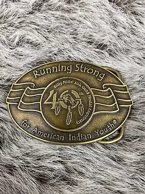 VTG Running Strong For American Indian Youth Buckle 40th Ann Billy Mills 1964 • $20.61