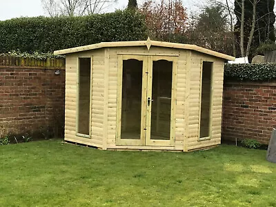 £1349 • Buy Corner Summer House Garden Shed Summerhouse Treated Man Cave Workshop Office