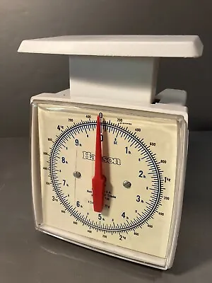 Vintage Hanson Kitchen Scale - 10lbs X 1oz - Adjustable - Tested - White - Flaw • $11.80