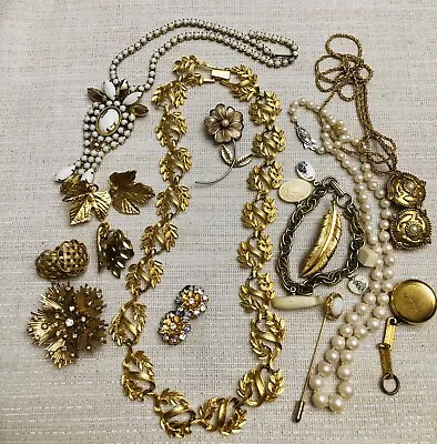 Vintage Most Signed Jewelry Lot Crown Trifari Manselle EMJ Napier Monet Austria • $14.50