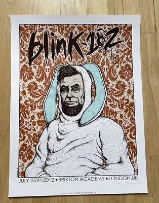 Blink 182 Concert Tour Poster 2012 London Jermaine Rogers Rare 76/100 Punk Rock • $130