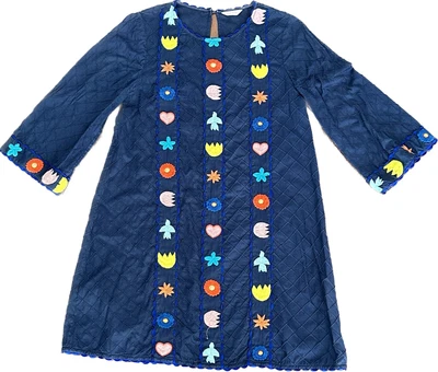 $25 • Buy Gorman Women’s Dress Size 8 Navy With Applique Flowers