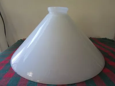 Vintage White Cased 10 1/4 Dia. By 5  Deep 2 1/4  Fitter Cone Shaped Shade • $22