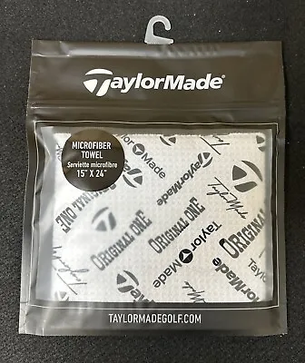 TaylorMade Logo Players Microfiber Towel 15x24 White NEW In Package • $19.99