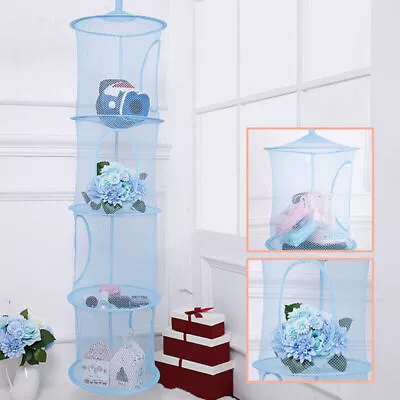 £5.85 • Buy 4 Girds Folding Toys Storage Hanging Bag Basket Soft Teddy Hammock Net