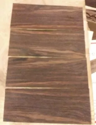 East Indian Rosewood Veneer 13 1/2  X 5 1/4  Each 4 Pieces Wood Dark & Light Cra • $11.99