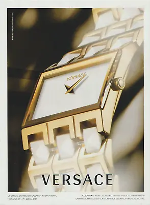2007 Versace Cleopatra Watch Geometric Shapes Gold Magazine Print Ad • $14.97