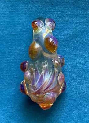 Bumpy Fire Lotus Golden Lampwork Boro Glass Pendant Focal Bead • $12.99