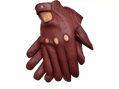 Men's Real Leather Driving Gloves Motorcycle Riding Costume Unlined Lightweight • $19.99